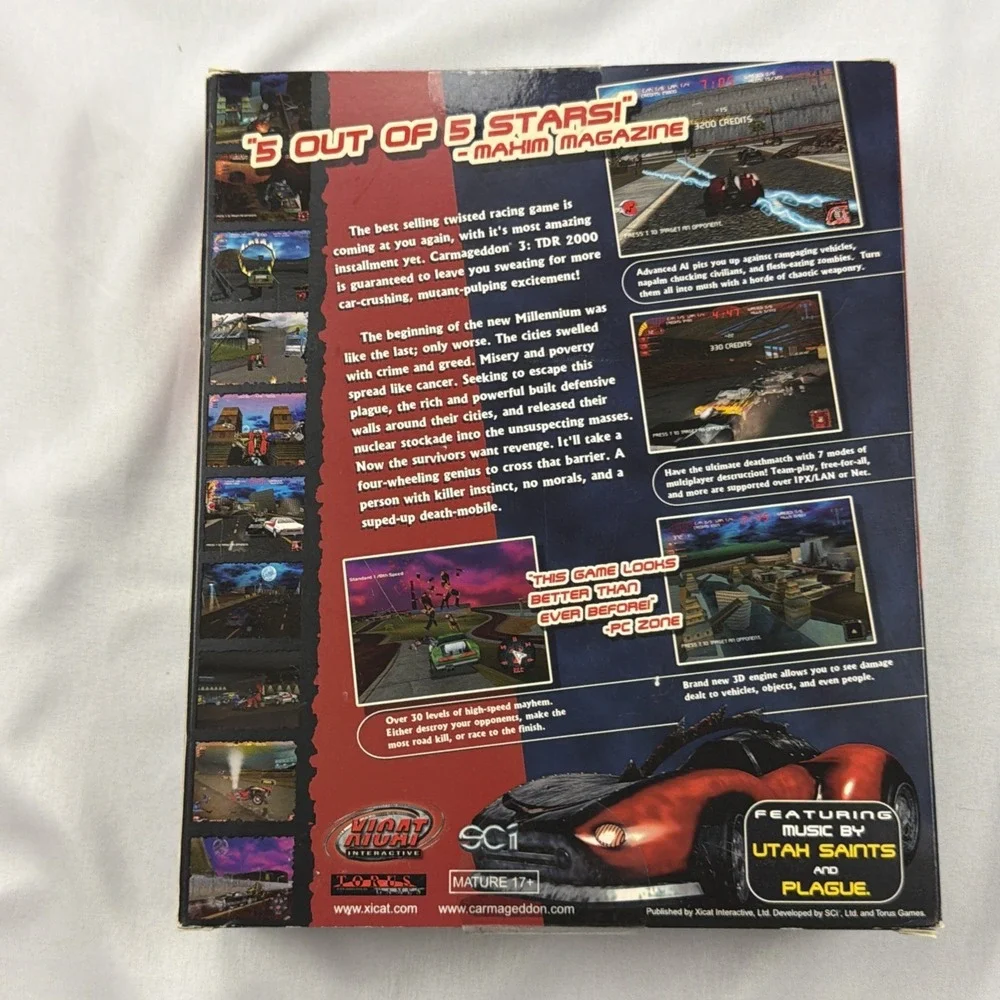 Carmageddon 3 TDR 2000 PC Game Big Box CD ROM Windows 98/95 Vintage Rare